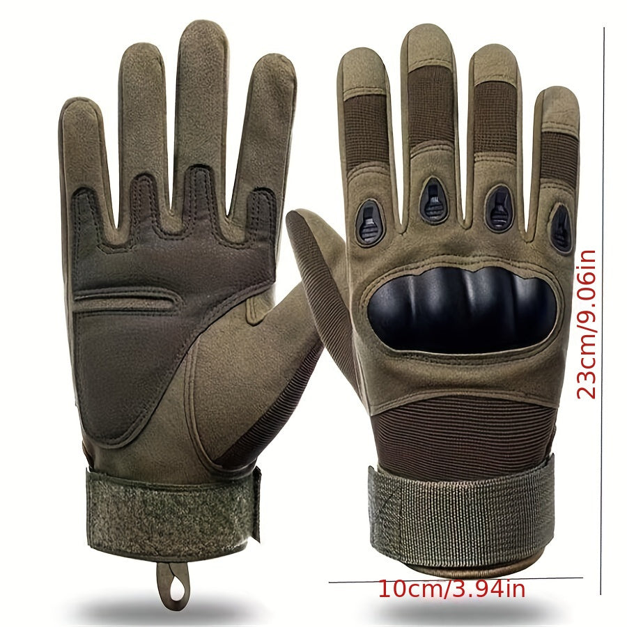 Men's Full Finger Touchscreen Cycling Gloves Warm Polyester for Outdoor Sports and Motorcycle Riding