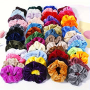 Soft Velvet Hair Ties Set of 20 Solid Color Ponytail Holders for Women Girls