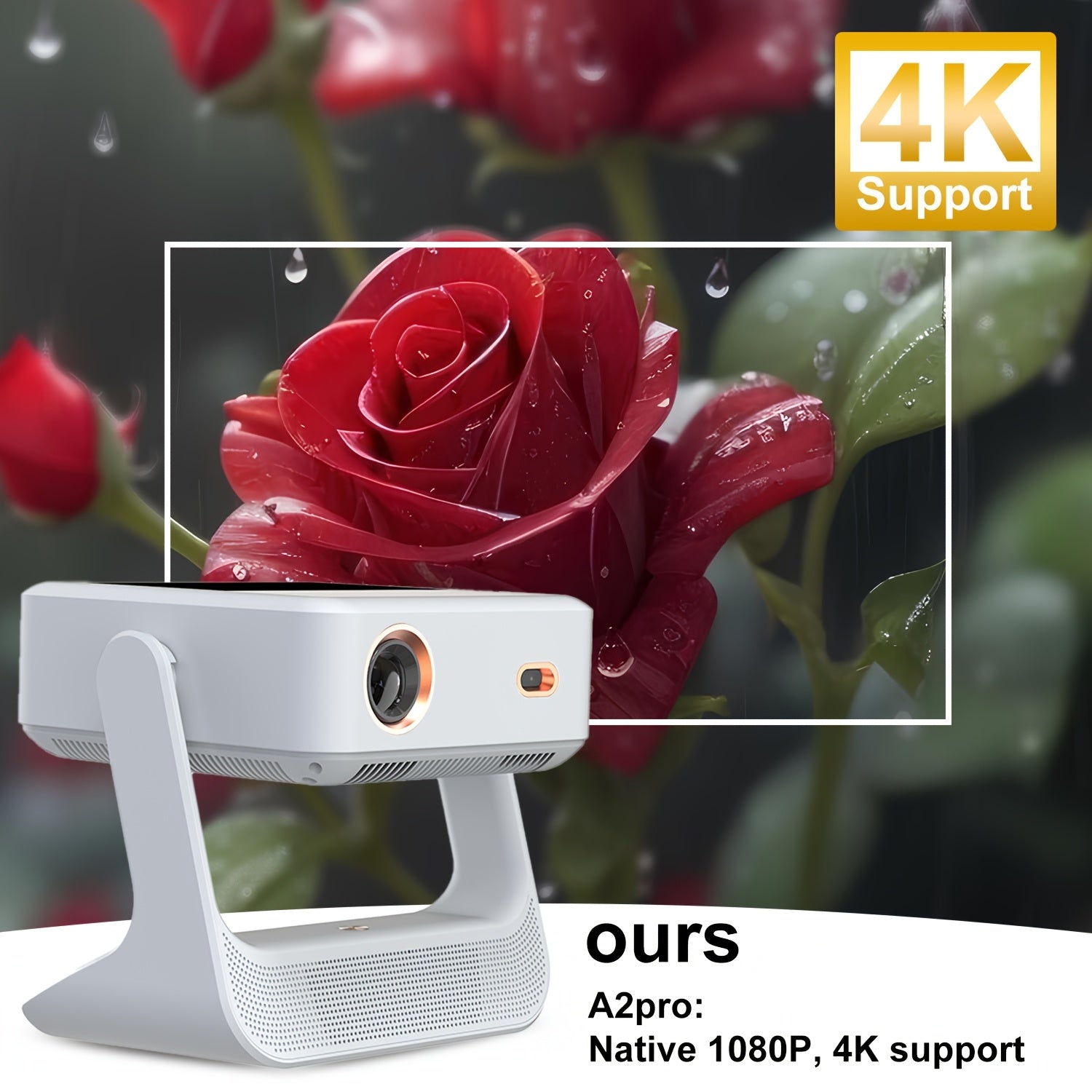 Proyector portátil de doble pantalla 4K 1080P Full HD Wi-Fi pantalla táctil