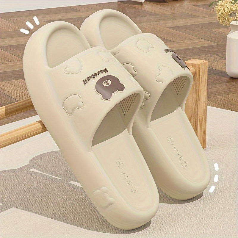 Women's Summer EVA Slippers, Comfortable Soft Sole, Cartoon Bear Design
