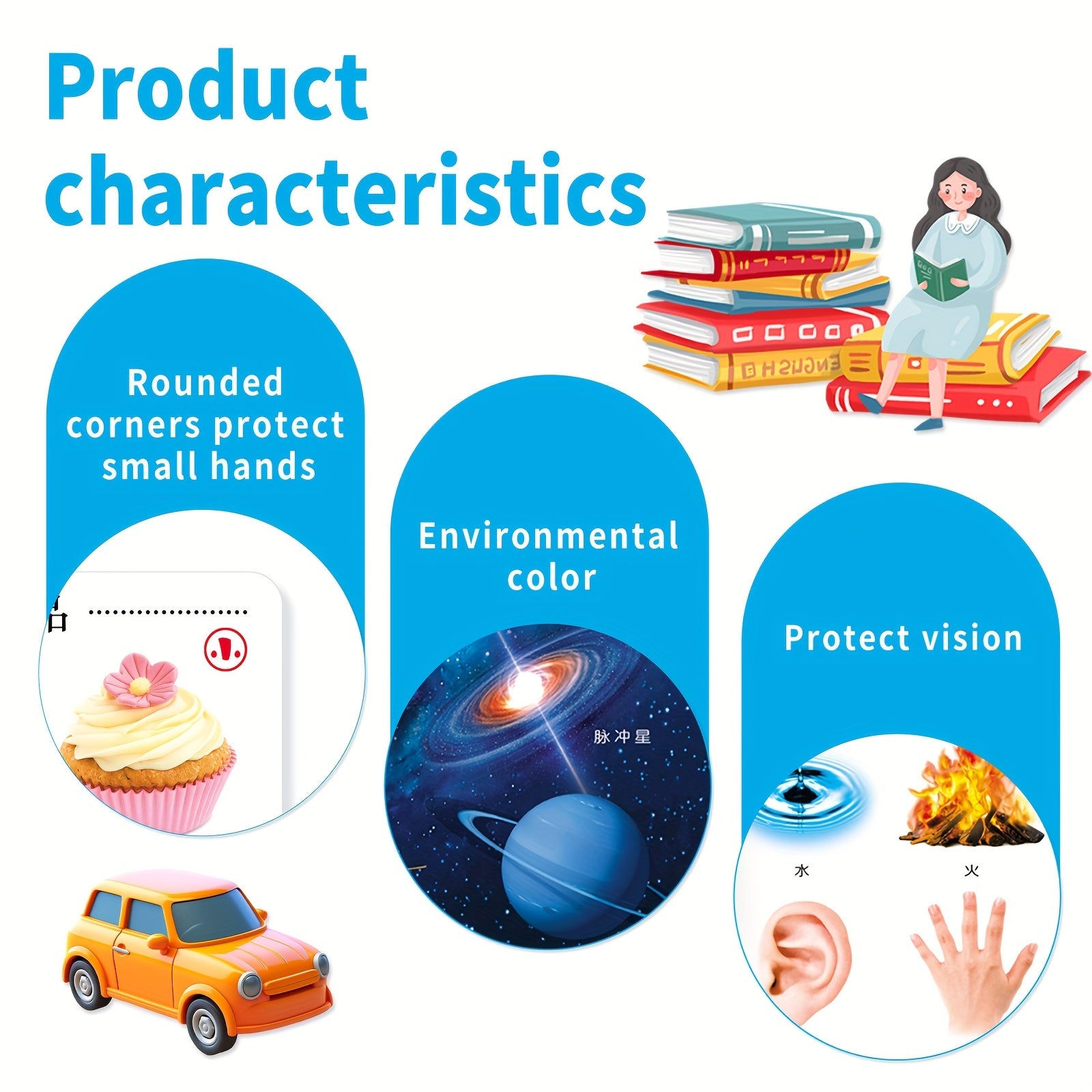 Children's Chinese Word Book Set for Kids Age 4+ Holiday Gift Educational Literacy Cognition