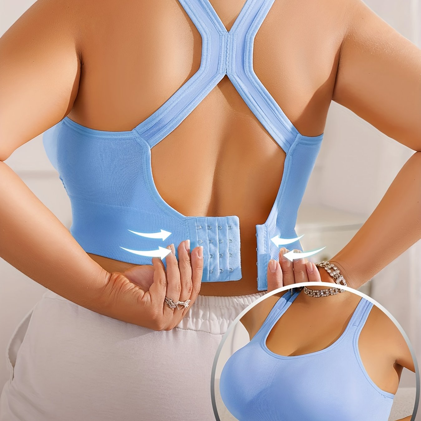 Women's Plus Size Sports Bra Yoga Gym Support Removable Padding Gray