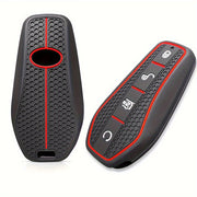 Silicone Car Key Case for Electric Vehicles Remote Cover with Keychain Accessory
