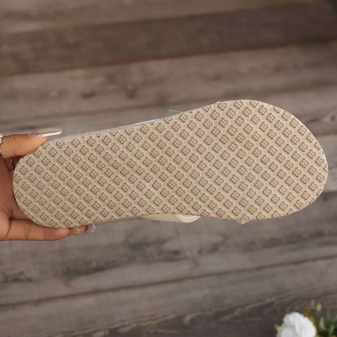 Women's Vintage Style Slide Sandals Breathable Linen Green Flats Summer Casual