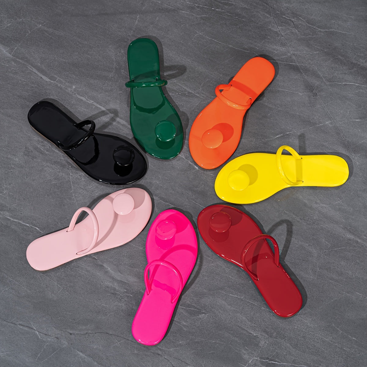 Women's Flat Thong Sandals with Buckle Open Toe Summer Shoes in Multiple Colors