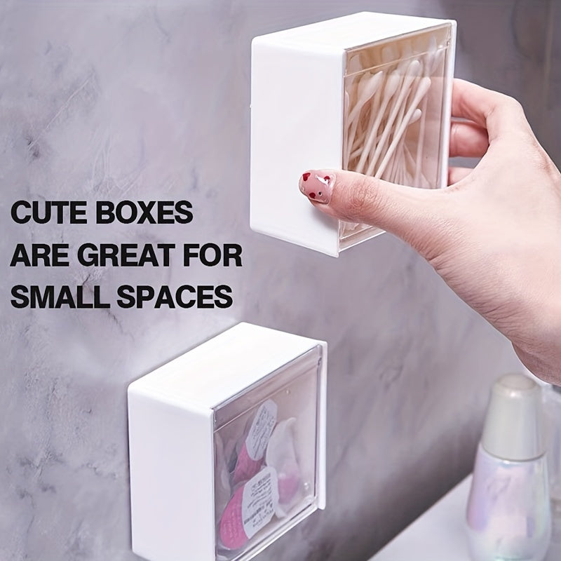 Dispensador y organizador de algodón de pared para almacenamiento en el baño