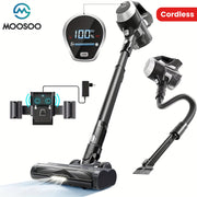 Cordless Vacuum Cleaner with LED Display Anti-Tangle Brush Powerful Suction for Pet Hair Hardwood Floors and Carpets