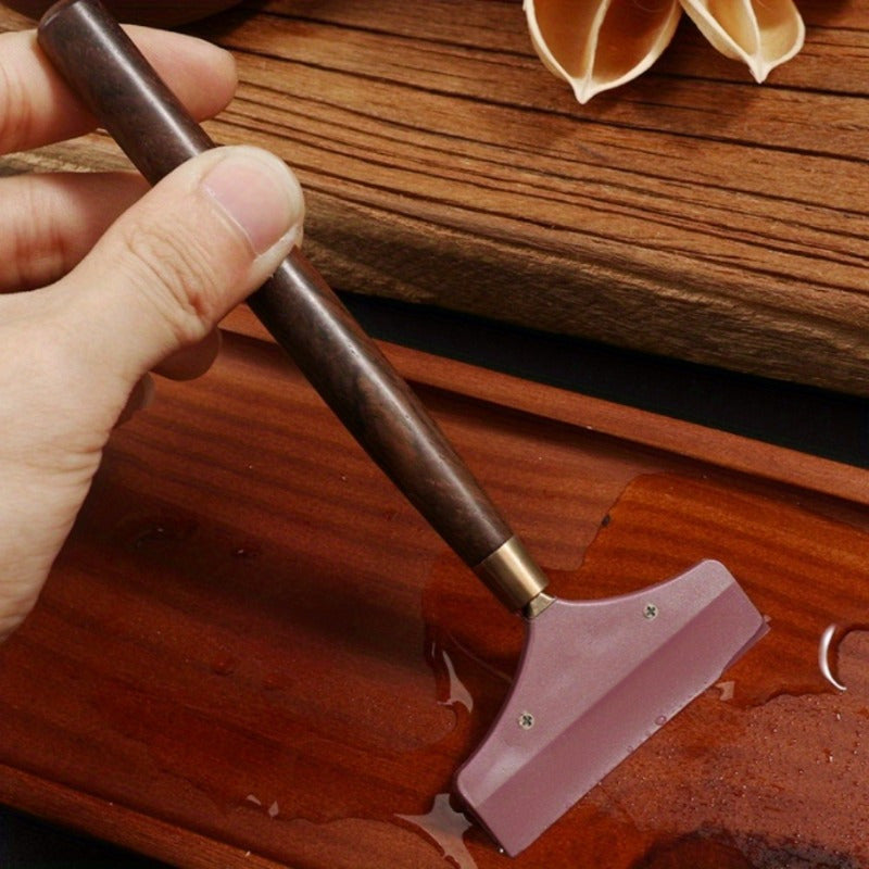 Accesorios para juego de té Kung Fu, bandeja de té de ébano grande, limpiador de bandeja, raspador de té, cepillo de té, raspador de agua