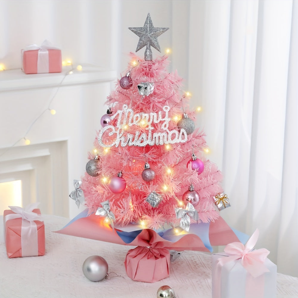Pink Blue Christmas Tree 59.94cm PVC Holiday Decoration Reusable Gift