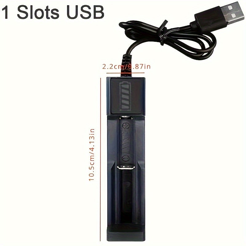 Cargador dual USB para baterías 18650 recargables de litio 4.2V portátil