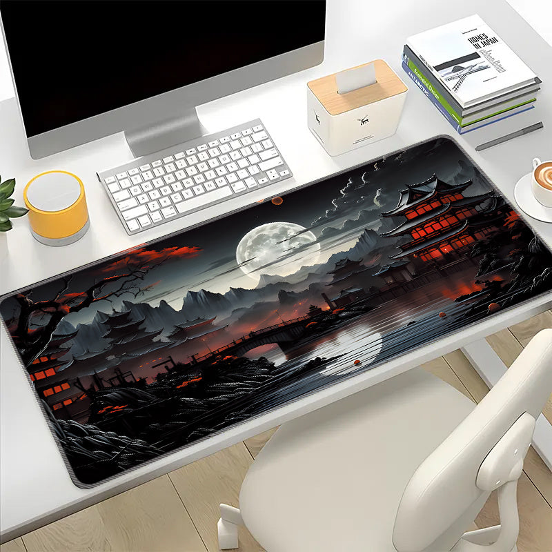 XL Japanese Fantasy Desk Mat Waterproof Non-Slip Large Gaming and Workstation Mouse Pad