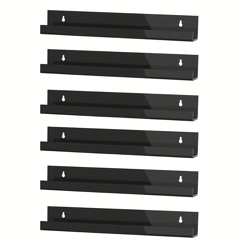 12-Inch Acrylic Record Rack Wall Mount Black for CDs and Vinyl Storage