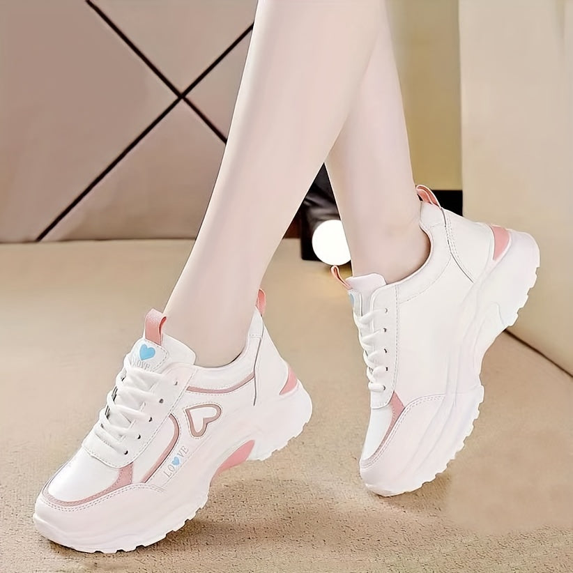 Women's White Low Top Casual Sneakers Breathable Lightweight All-Season