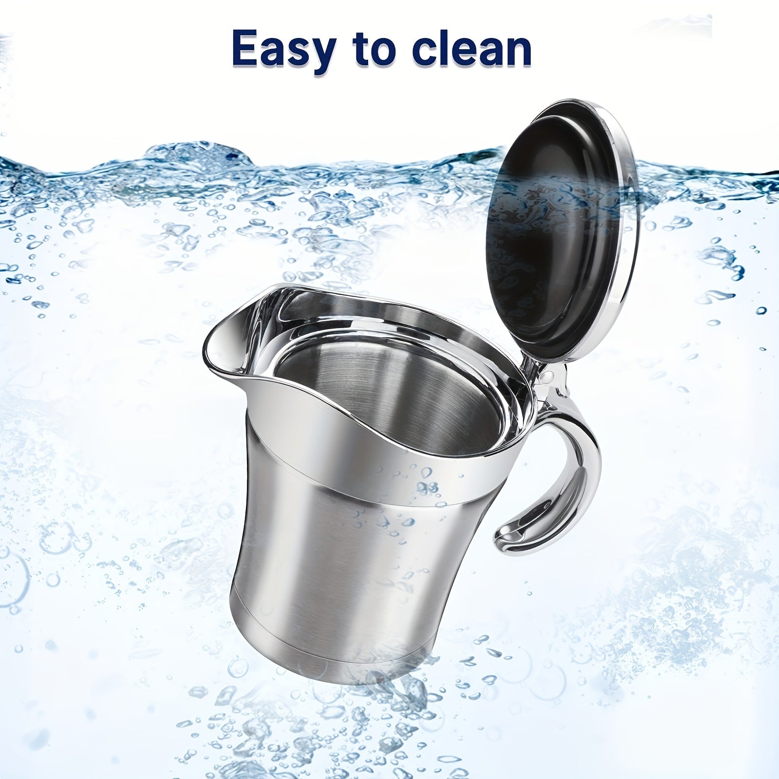 Изолированная gravy-кошка из нержавеющей стали с крышкой на петлях, идеально подходит для соуса или сливок на День благодарения (450 мл/16 унций).