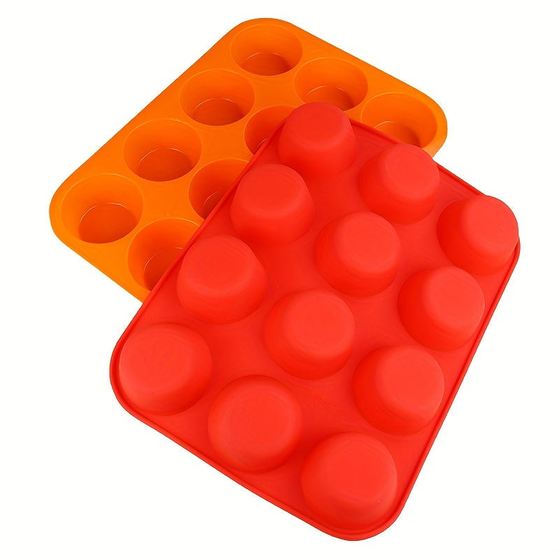 Silicone Muffin Pan 12-Cavity Non-Stick Baking Pan for Cupcakes Pudding
