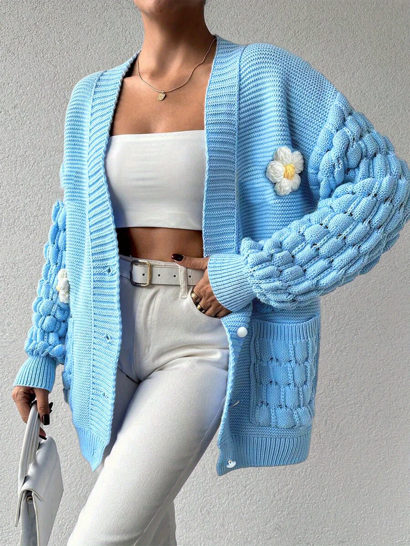 Plus Size Women's Cardigan Floral Loose Spring Autumn Winter Fashion