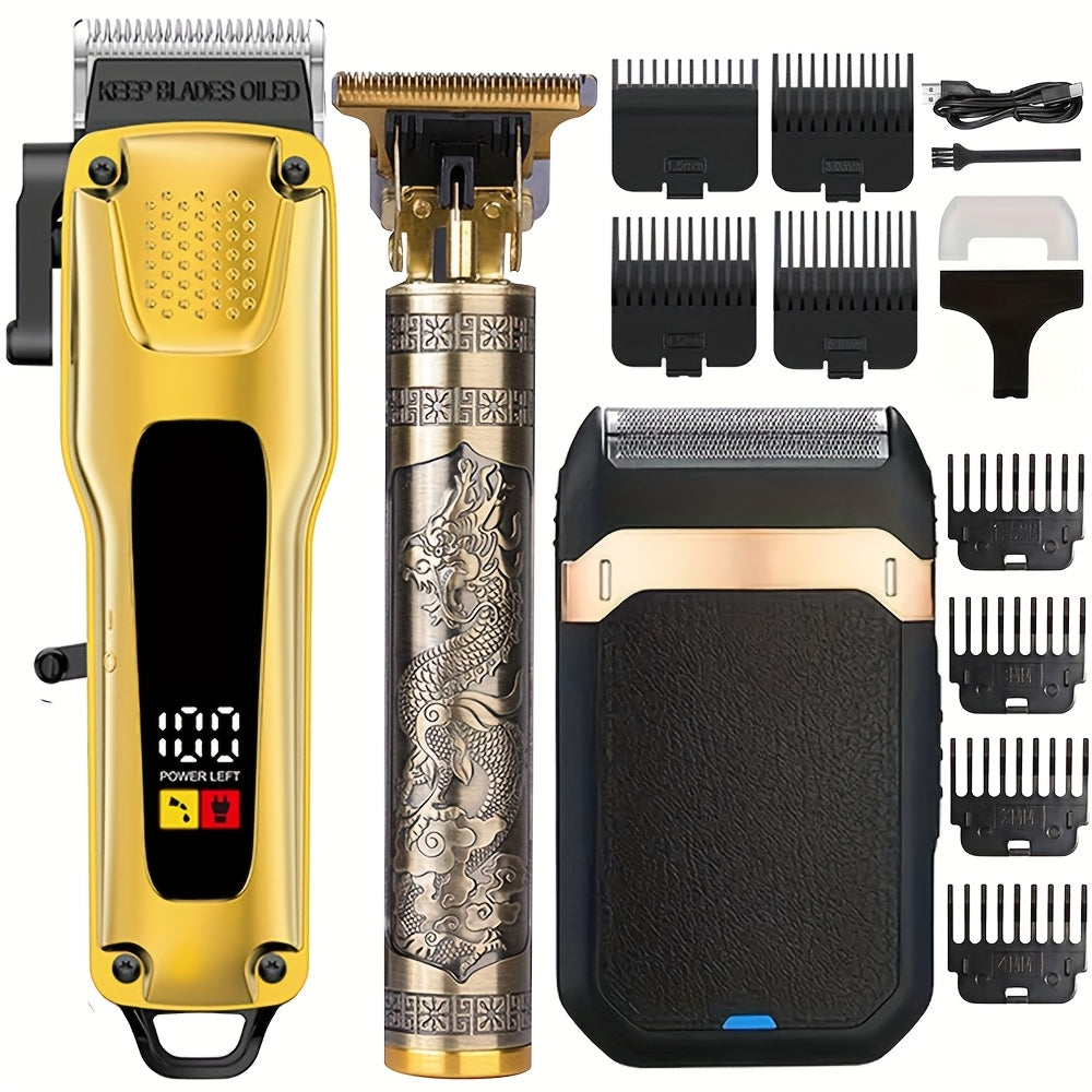 Set de cortapelos con pantalla LED, carga USB para estilistas, un gran regalo