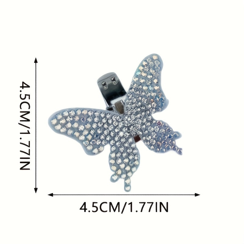 Women Glitter Butterfly Shoe Clips 2/4 Pcs Rhinestone Shoe Jewelry for Heels Sneakers