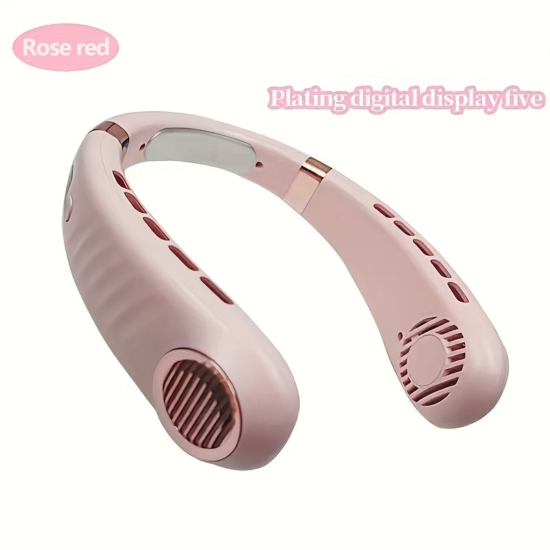 Portativ Bladeless Fan, kiyish uchun qulay, qo'lsiz, USB bilan qayta zaryadlanadigan shaxsiy sovutish ventilyatori