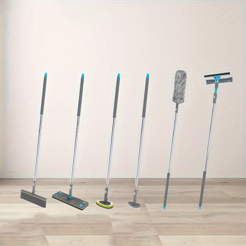 Juego de 7 herramientas de limpieza extensibles con mango de metal ajustable 120-150cm