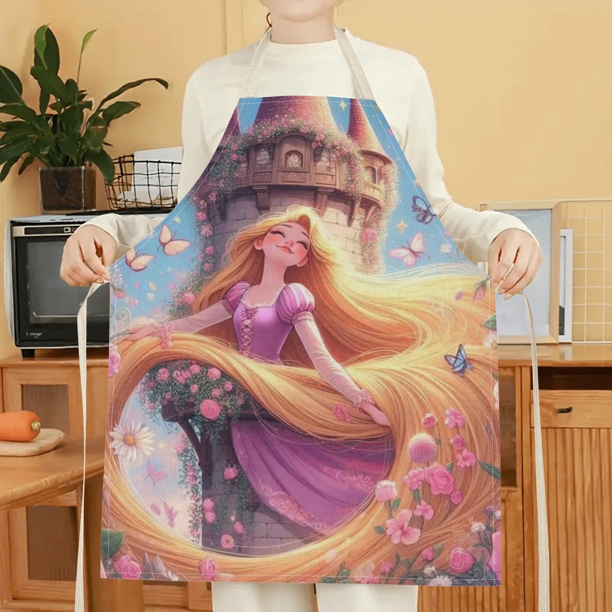 Delantal de dibujos animados impermeable para niños con estampado vibrante de Disney Cenicienta