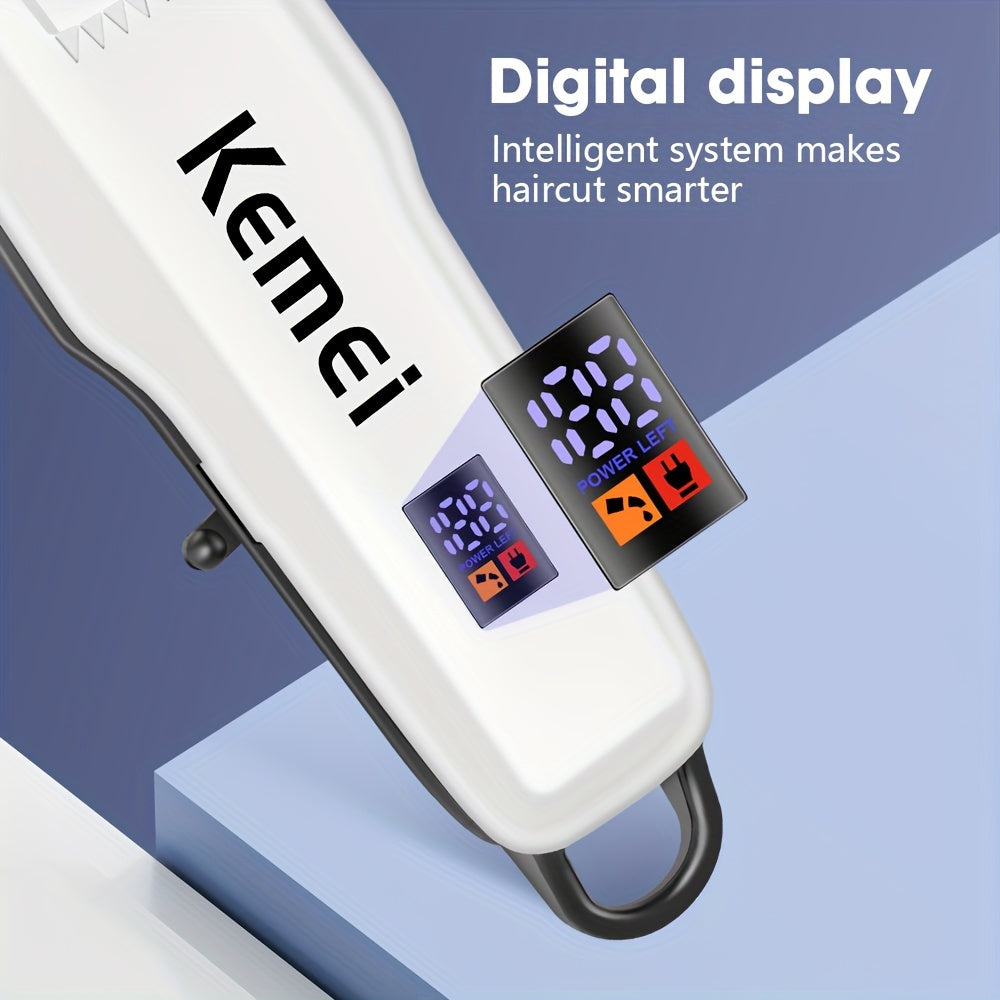 Электрическая машинка для стрижки волос с ЖК-дисплеем, перезаряжаемый литий-ионный аккумулятор, профессиональная головка для бритья для салона или дома