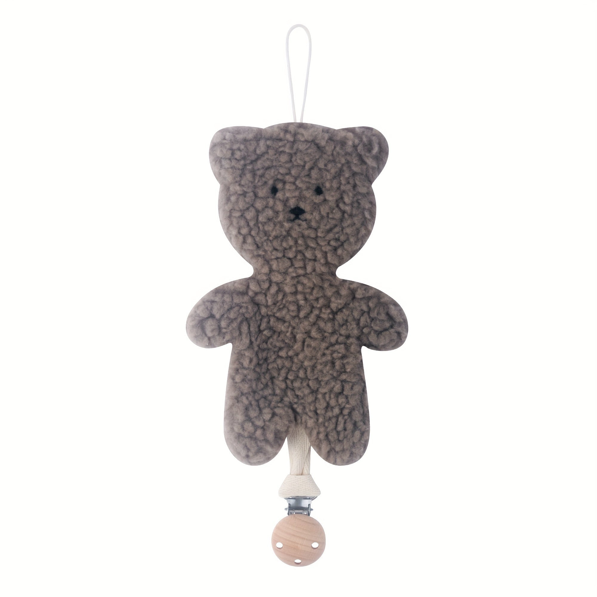 Cartoon Plush Bear Pacifier Clip with Soft Plush and Durable Clip