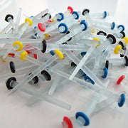 50pcs Quartz Fiberglass Rods with Matte Finish Transparent Blue Yellow Threaded Ends Industrial