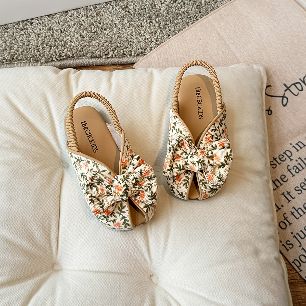 Girls' Floral Bowknot Sandals All-Season Non-Slip Comfortable for Weddings Parties Casual
