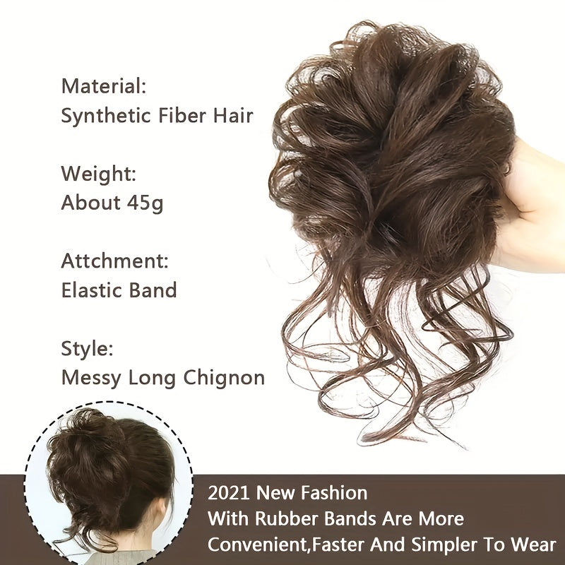 Women's Wavy Curly Synthetic Hairpiece Scrunchies for Tousled Updo