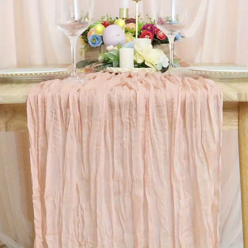Wrinkled Cheesecloth Table Runner Bohemian Chic Wedding Party Decor