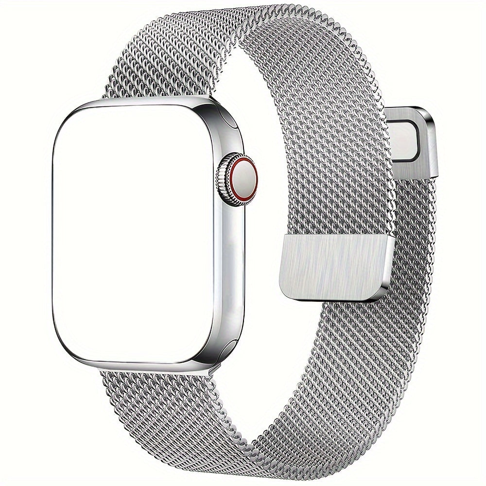 Unisex Stainless Steel Mesh Loop Magnetic Clasp Watch Band for Apple Watch Series 1-9 Ultra 2 SE 38mm 40mm 41mm 42mm 44mm 45mm 49mm