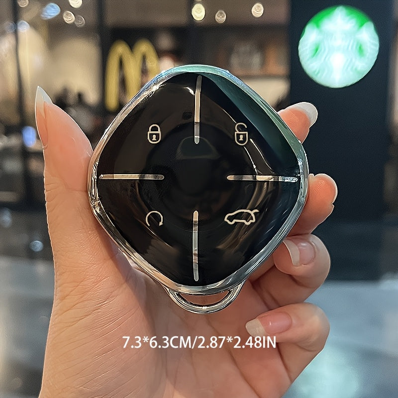 Universal TPU Car Key Case Cover for DTC 2022-2023 Black Woven Keychain