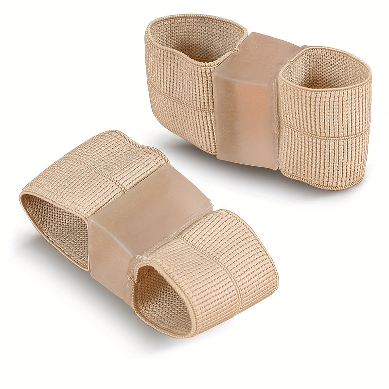 Unisex Breathable Fabric Toe Protector Shoe Insert Beige Brown Accents