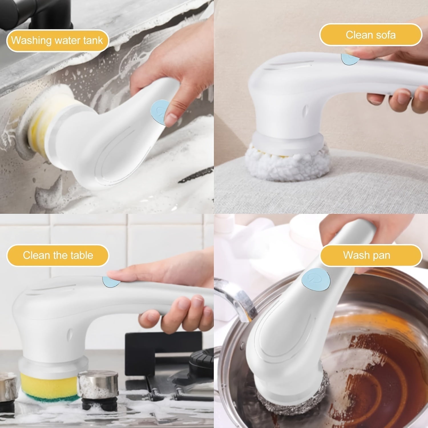 Set of 5 Manual Replacement Brush Heads for Bathroom Kitchen Tile Shower