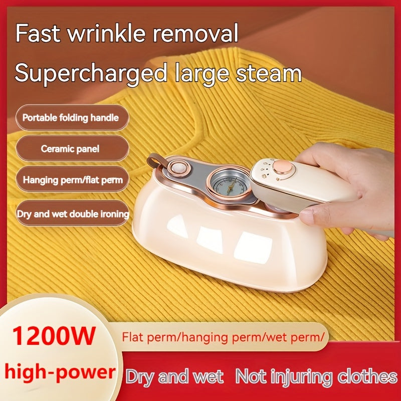 Mini Portable Steam Iron 1200W Foldable Handle Travel Friendly