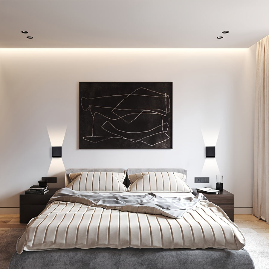 LED Wall Lamp Black Adjustable Angle Indoor Lighting for Living Room Bedroom Modern Space Theme