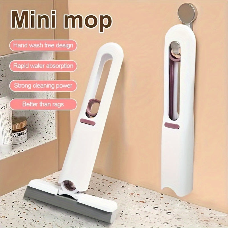 Mini Mop Set with Extra Pads for Countertops Windows Tiles Handheld Cleaning Kit