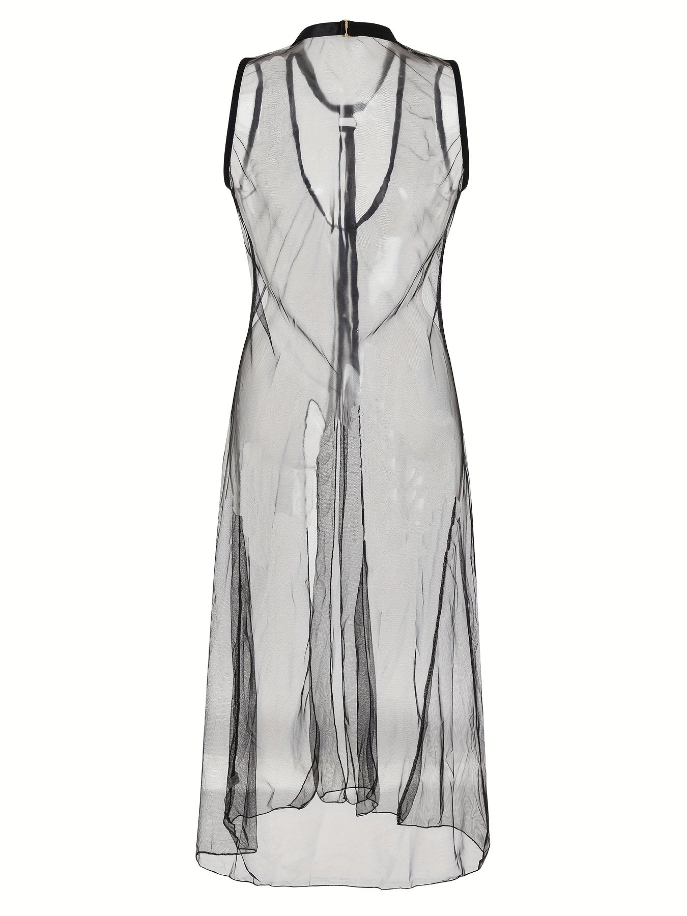 Женская полупрозрачная кружевная длинная юбка-пеньюар с кисточками