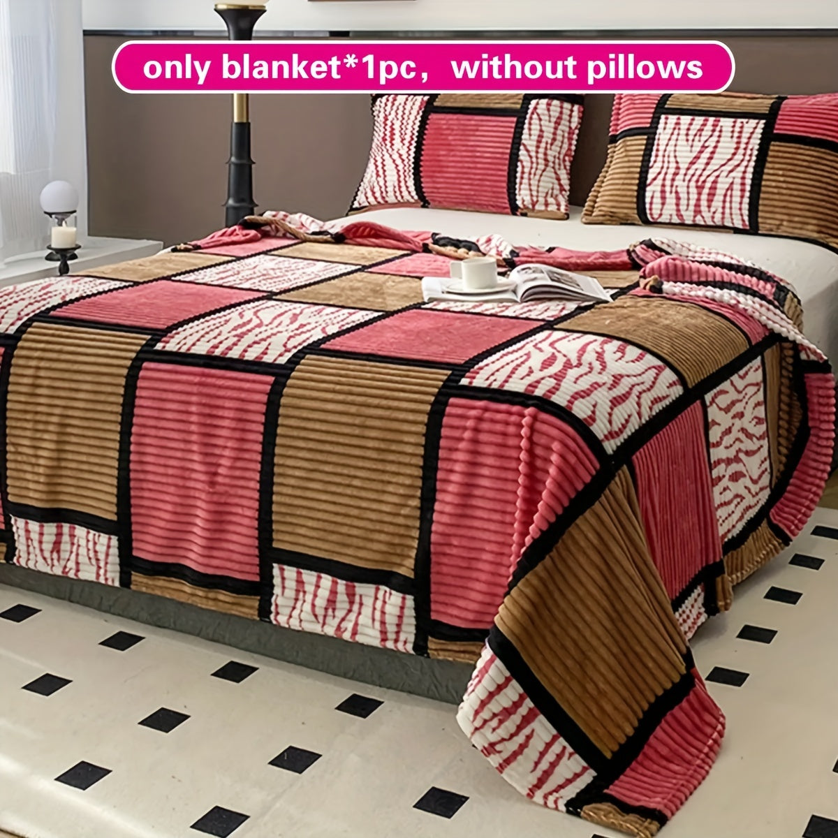 Manta de cuadros para sofá y uso en el hogar, manta multifunción, suave y cálida