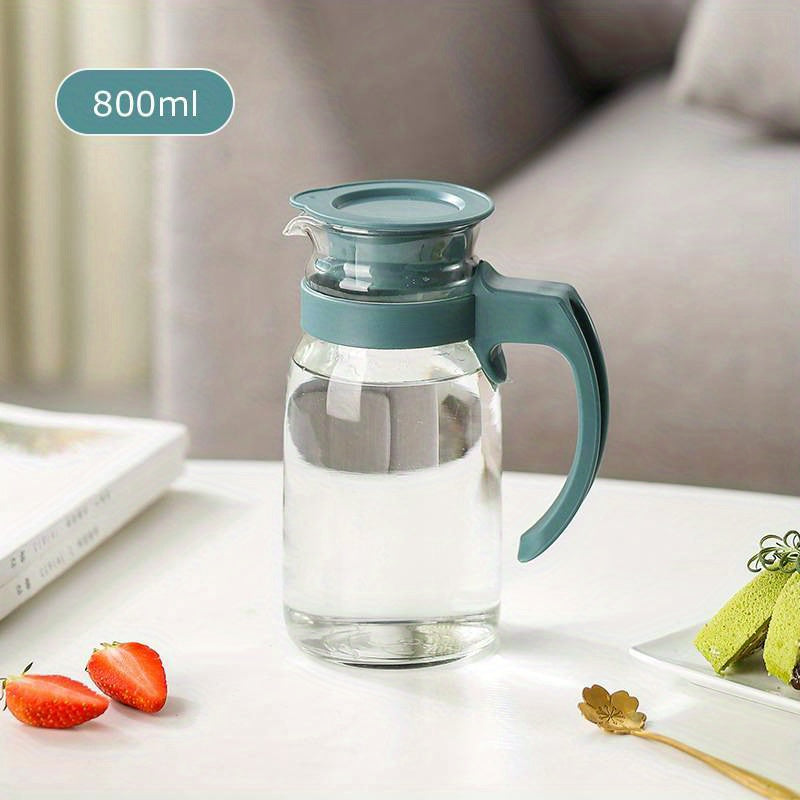 Large Glass Water Jug with Handle 800ml 1100ml 1400ml Cold Drinks Borosilicate