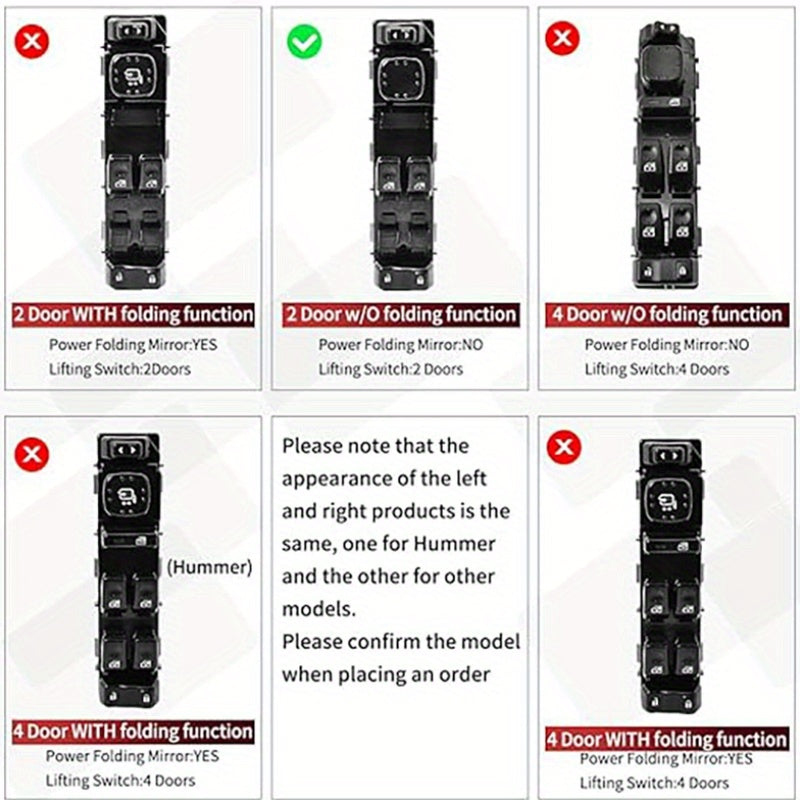 Front Driver Side Power Window Switch with Bezel for Silverado Sierra