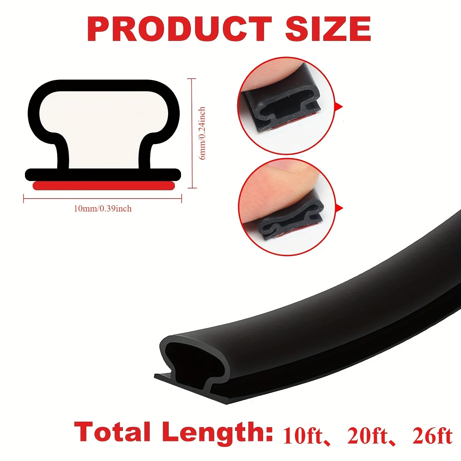 Multi-Use Rubber Door Seal Strip Weatherproof Soundproof Self-Adhesive Insulation