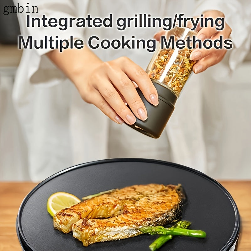 GMBIN Elektr Pancake va Omelette tayyorlagich, yopishmaydigan, sozlanadigan issiqlik nazorati bilan, 30cm aylana plita, bir tomonlama issiqlik, 1000W-1200W, 220V-240V, Yevropa standarti rozetkasi, alyuminiy material