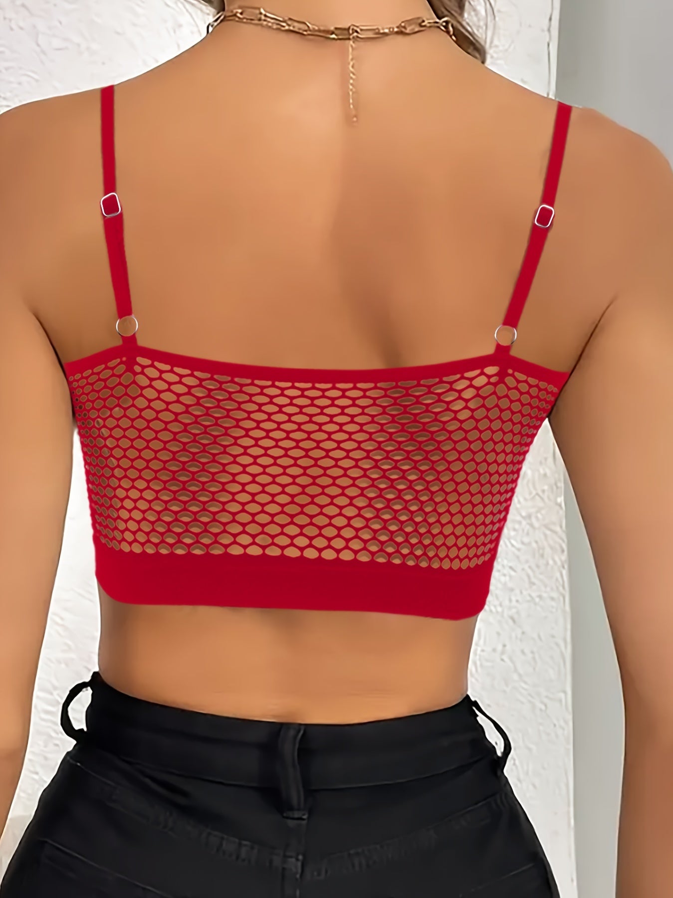 Women Boho Style Solid Color Hollow Out Knit Bralette Medium Support Wireless