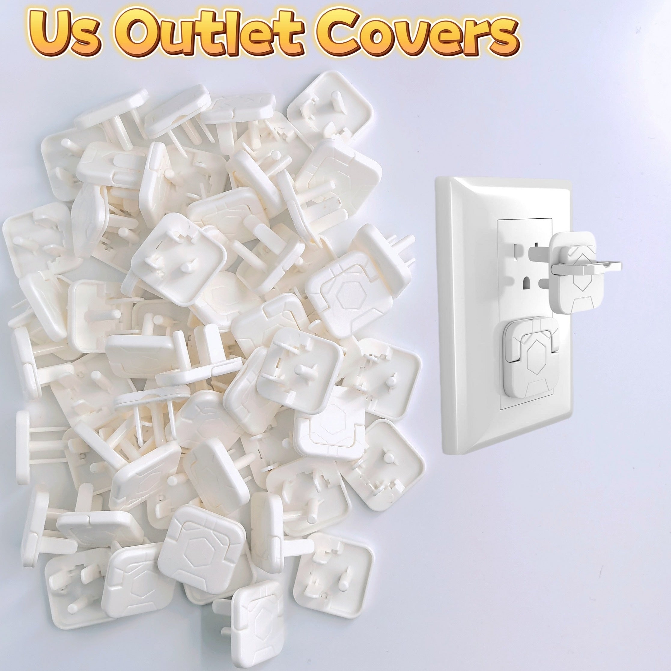 Pack of 60 White Childproof Outlet Covers Electrical Plug Protectors Safety Caps
