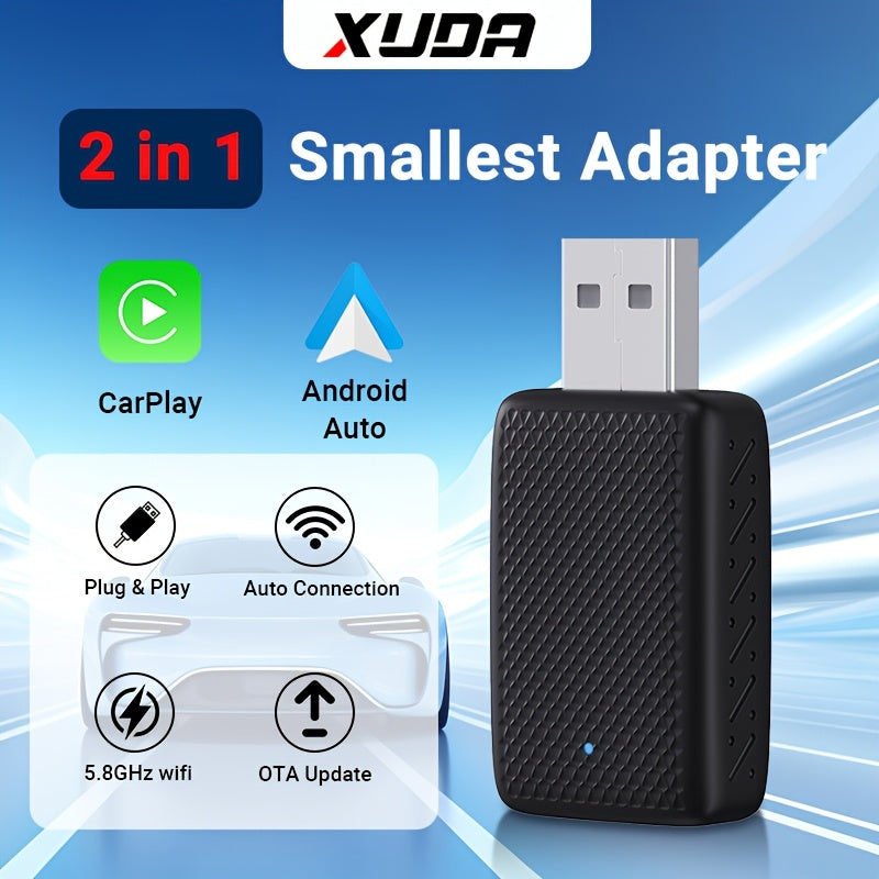 Wireless CarPlay and Android Auto Adapter for iPhone and Android Smartphones