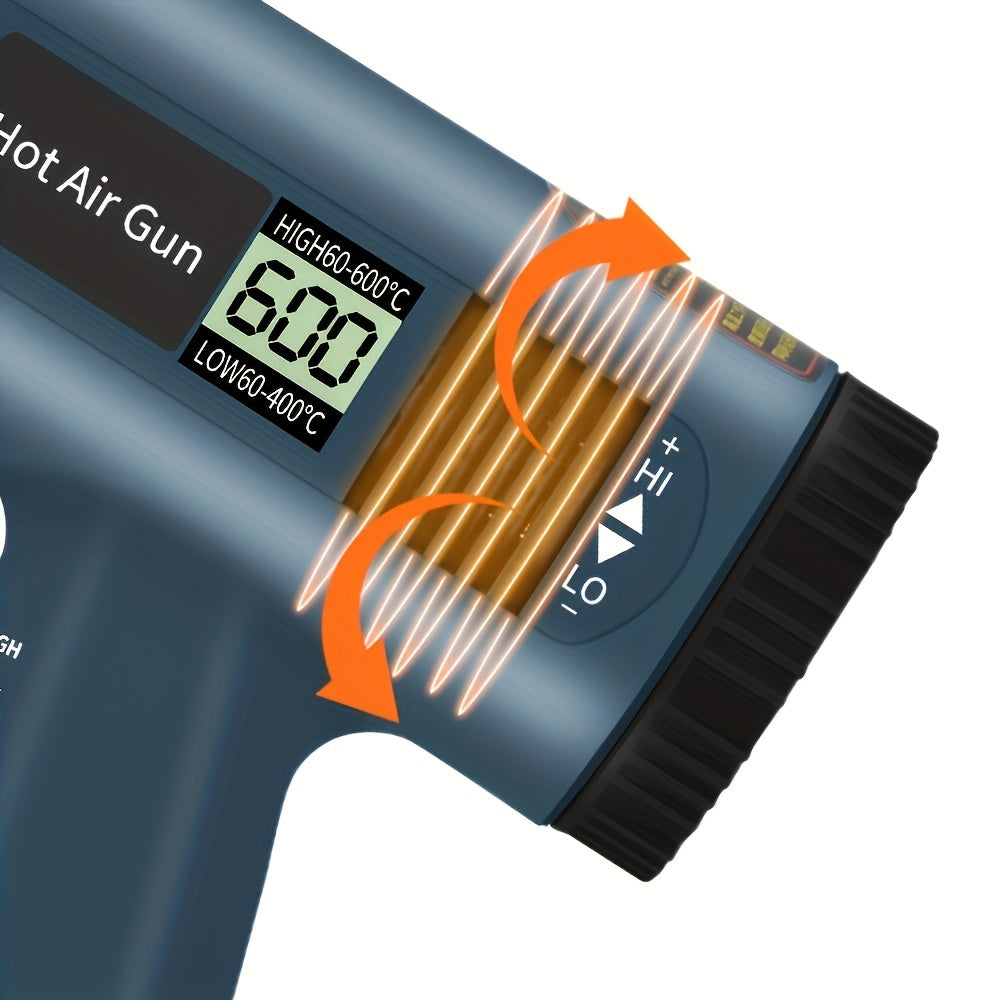 2000W Handheld Hot Air Gun for Bending and Forming Plastic Black