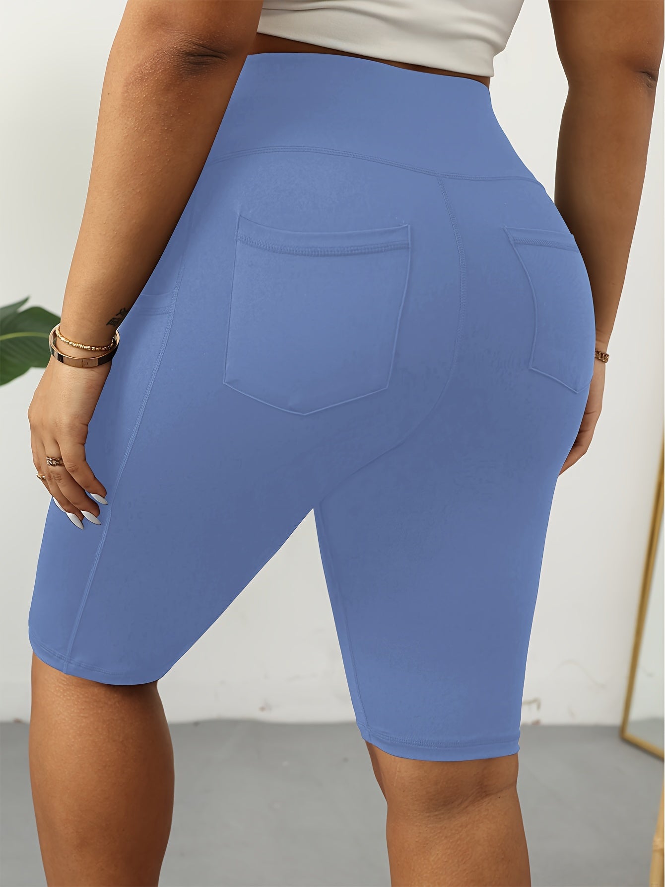 Women's Oversized Bicycle Shorts with Pockets, High Waist, Hip Lifting, 3 Pack