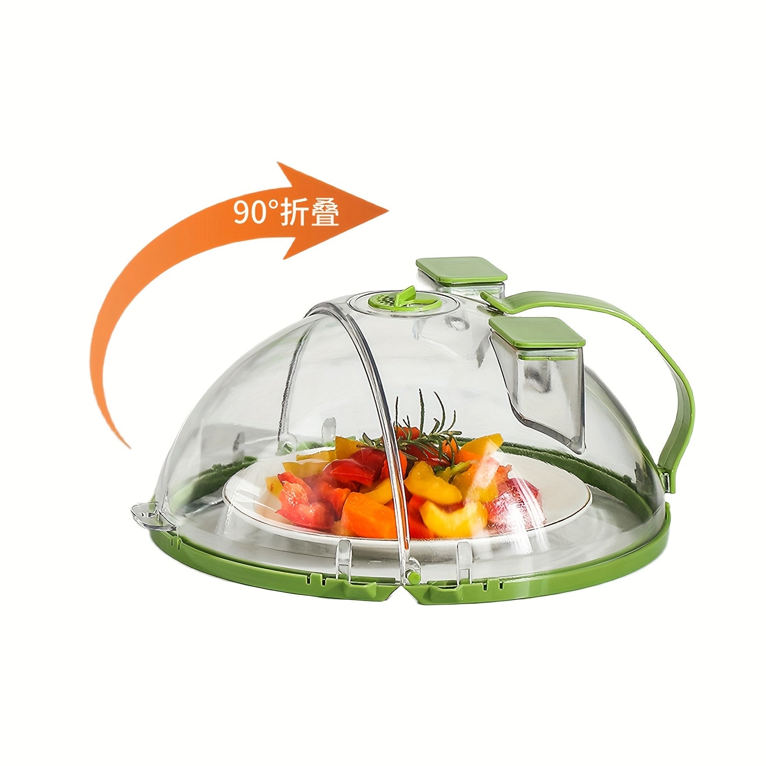 Flippable Foldable Microwave Splatter Cover for Heating and Food Protection